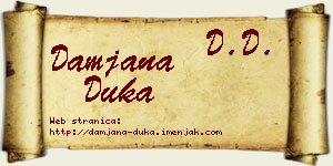 Damjana Duka vizit kartica